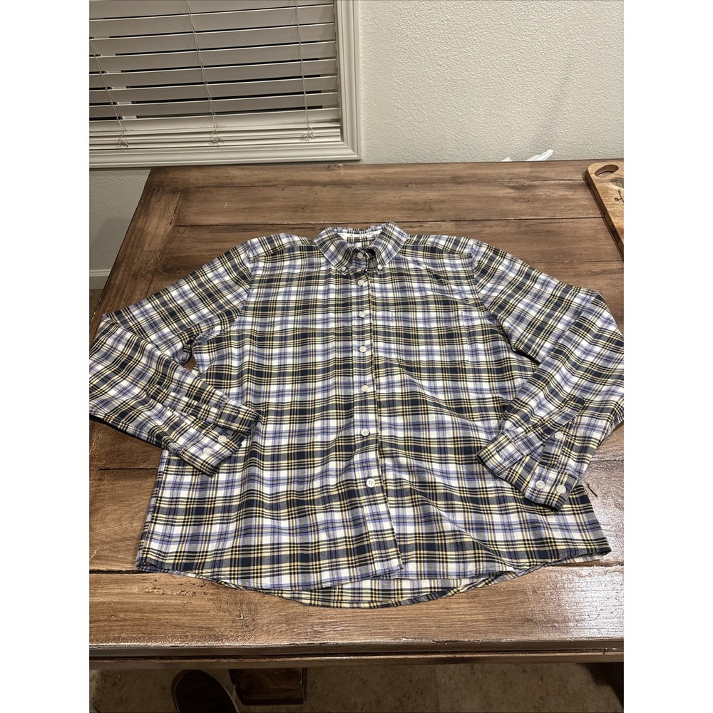 Rockies Blue Plaid Button Up Shirt Womens L Traditional Western Cowgirl Rodeo